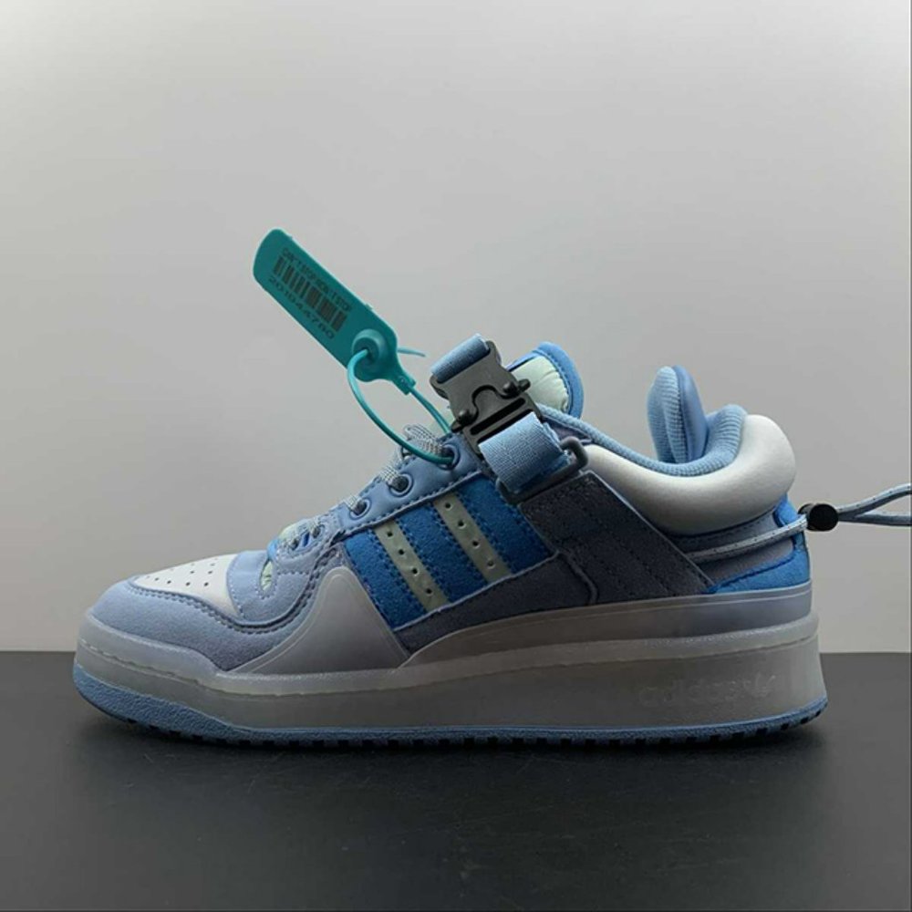 adidas Forum Buckle Low Bad Bunny Blue Tint Mens Sneakers - Picture 2 of 15